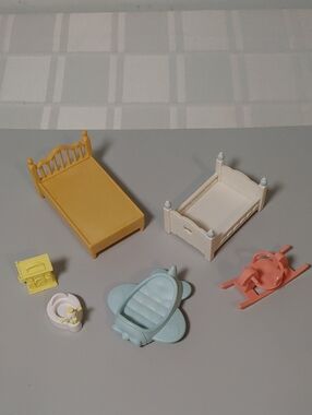 (3/$20) Kids Doll Furniture Playset Including Beds - 6 Pieces